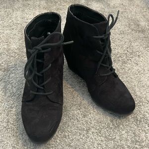 Massini black suede wedge heel Bootie